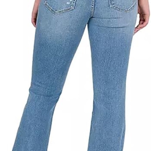 Women's Light Blue Distressed Jeans - Picture 4 of 16